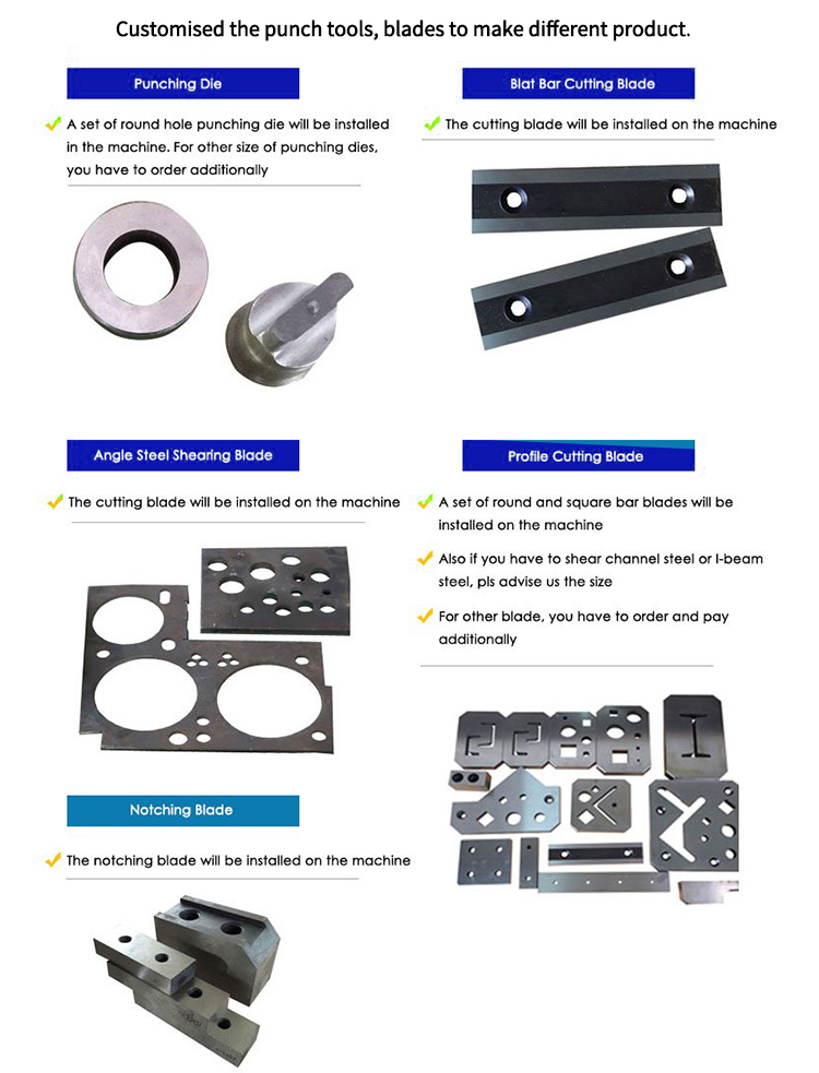Hydraulic Ironworker 25 Ton Hand Tools Hydraulic Combined Punching And Cutting Machine Hüdrauliline Ironworker 25 tonni käsitööriistad Hüdrauliline kombineeritud mulgustamis- ja lõikemasin