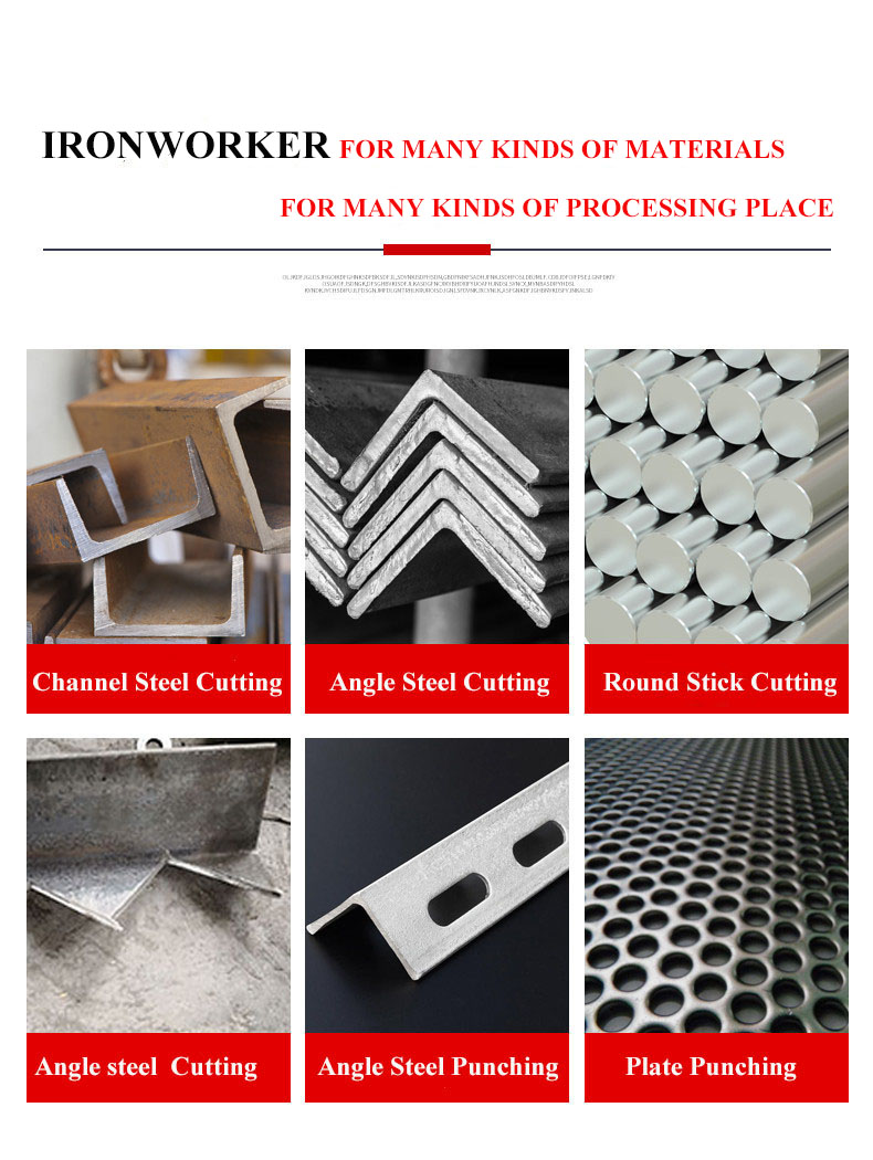 Hydraulic Ironworker 25 Ton Hand Tools Hydraulic Combined Punching And Cutting Machine Hüdrauliline Ironworker 25 tonni käsitööriistad Hüdrauliline kombineeritud mulgustamis- ja lõikemasin